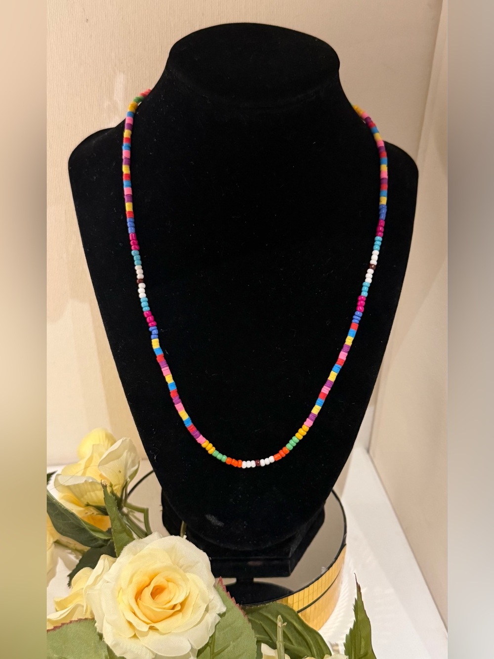 Roxanne Assoulin Bright Multicolor Seed Bead Necklace NEW